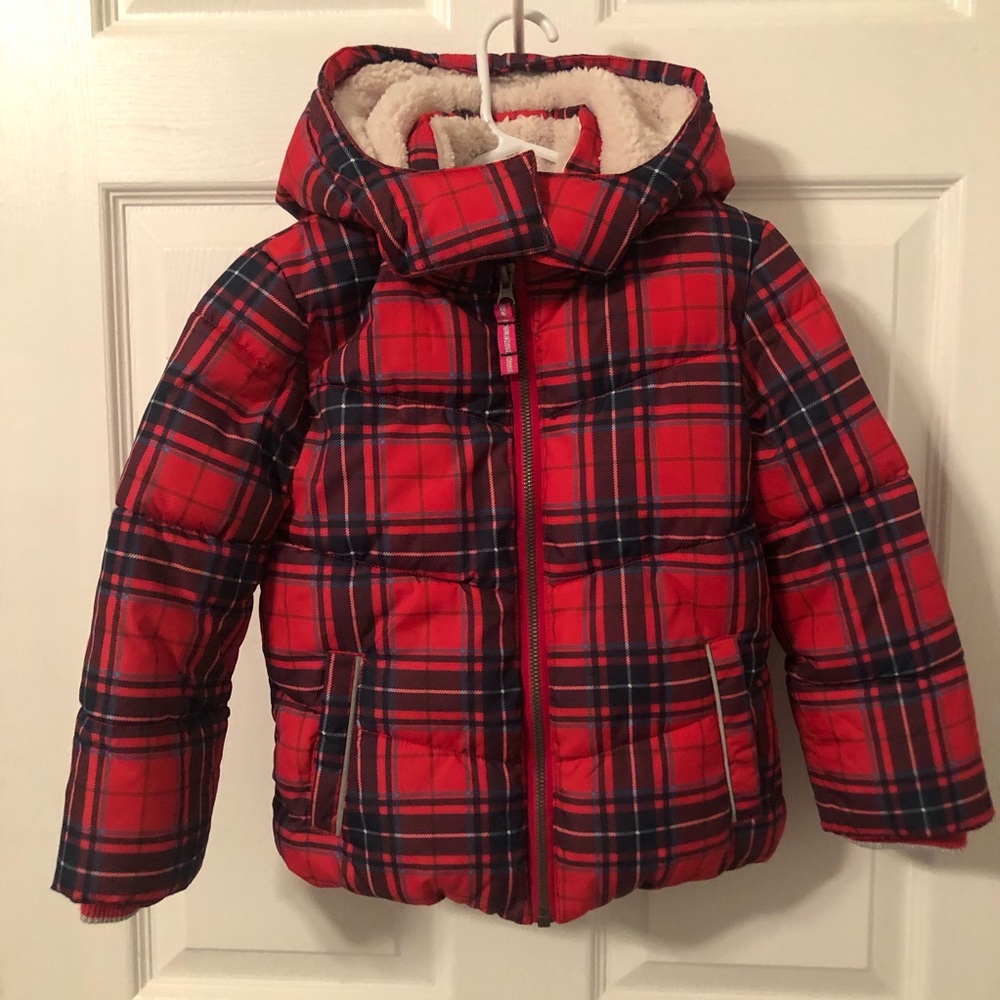 Boden puffy plaid jacket